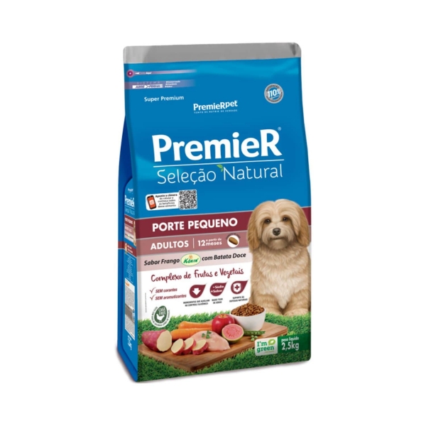 Ração Premier Seleção Natural Adultos Raças Pequenas Frango com Batata Doce