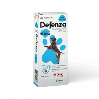 Defenza 400mg Antipulgas e Carrapatos para Cães de 20 a 40kg