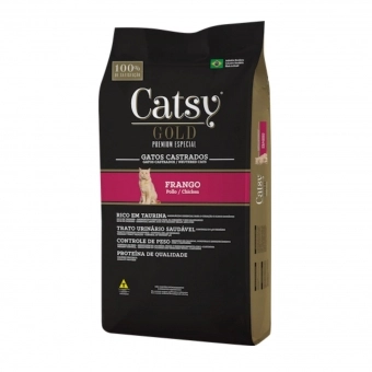 Ração Catsy Gold Gato Castrado Adulto Sabor Frango 10,1 Kg