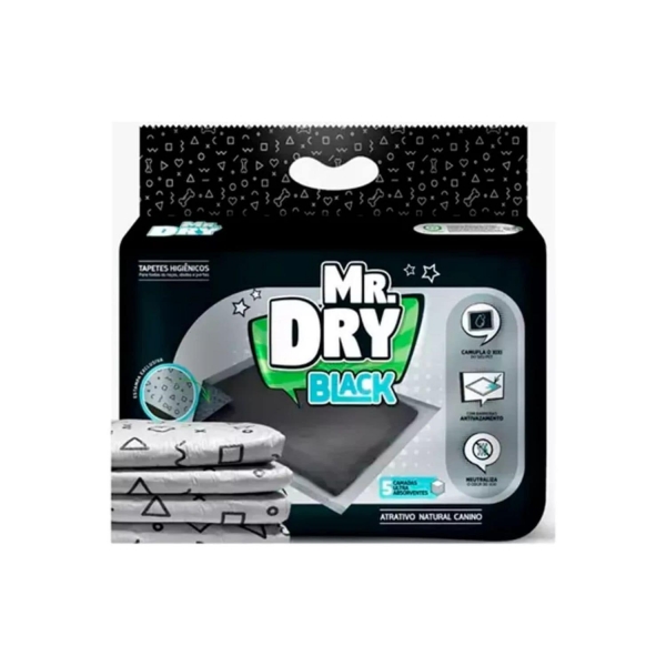 Tapete Higiênico Mr Dry Para Cães 30 Unidades 80x60cm Black
