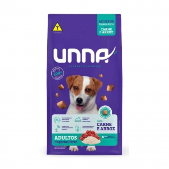 Ração Unna Cães Adultos Pequeno Porte Sabor Carne e Arroz