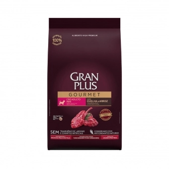 Ração Gran Plus Gourmet Cães Adultos Mini Sabor Ovelha e Arroz