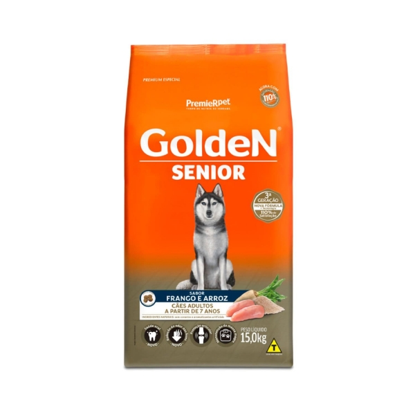 Ração Golden Fórmula Cães Sênior Frango e Arroz 15 Kg