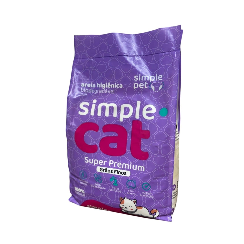 Areia Higiênica Biodegradável para Gatos Grãos Finos 4 kg