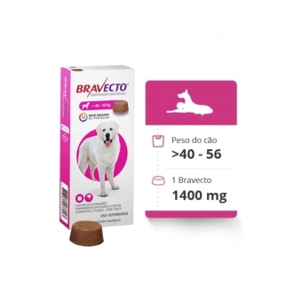 Bravecto Antipulgas e Carrapatos para Cães de 40 a 56kg