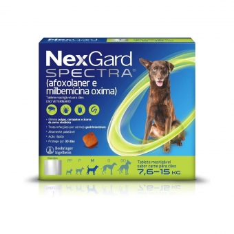 NexGard Spectra Antipulgas/Carrapatos Cães 7,6 a 15kg
