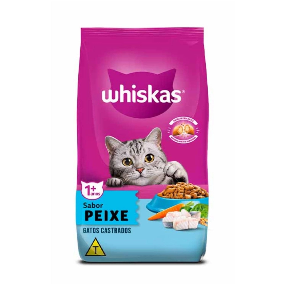Ração Whiskas Gatos Castrados Adultos Sabor Peixe 10,1 Kg