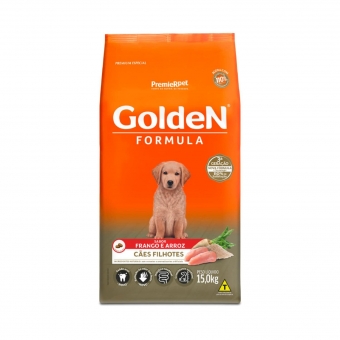 Ração Golden Fórmula Cães Filhotes Sabor Frango e Arroz 15 Kg