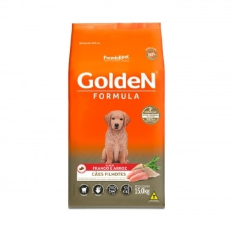 Ração Golden Fórmula Cães Filhotes Sabor Frango e Arroz 15 Kg
