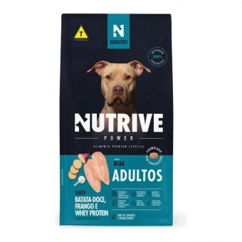Ração Nutrive Power Cães Adultos 15 Kg Frango, Batata Doce e Whey