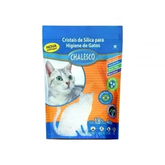 Areia Higiênica Chalesco com Cristais de Sílica para Gatos 1,8 Kg