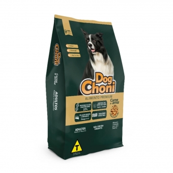 Ração DogChoni Premium Cães Adultos Sabor Carne e Arroz