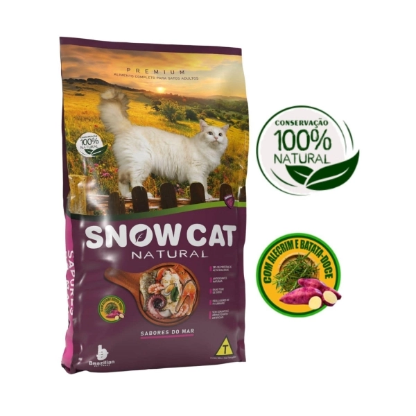 Ração Snow Cat Natural Sabores do Mar 10,1 Kg Gatos Adultos