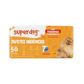 Tapete Higiênico Super Dog 60x55cm para cães com 50 un
