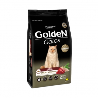 Ração Golden Gatos Castrados Adultos Sabor Carne