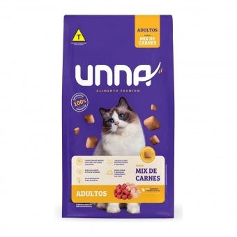 Ração Unna Gatos Adultos Sabor Mix de Carnes 10,1 Kg