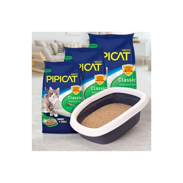 Areia Higiênica Pipicat Classic para Gatos 12 Kg