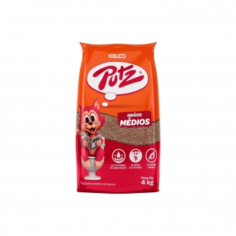 Areia Higiênica Putz Grãos Médios para Gatos 4 Kg