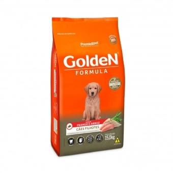 Ração Golden Fórmula Cães Filhotes Sabor Frango e Arroz 15 Kg