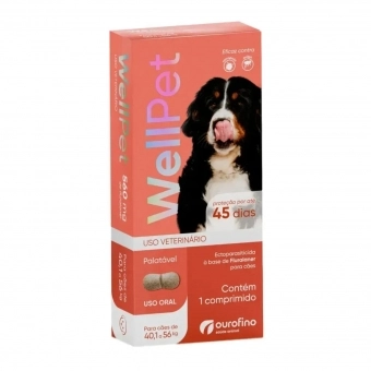 Antipulgas e Carrapatos Wellpet 560mg Cães 40,1 a 56 kg c/1
