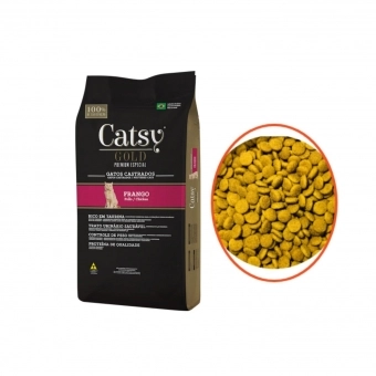 Ração Catsy Gold Gato Castrado Adulto Sabor Frango 10,1 Kg