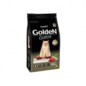 Ração Golden Gatos Castrados Adultos Sabor Carne