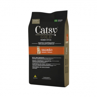 Ração Catsy Gold Gato Castrado Adulto Sabor Salmão 10,1 Kg