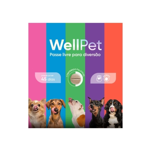 Antipulgas e Carrapatos Wellpet 400mg Cães 20,1 a 40 kg c/1