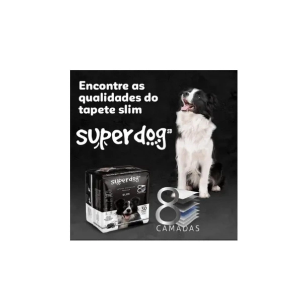 Tapete Higiênico Super Dog Premium Slim Carvão Ativado com 30 un