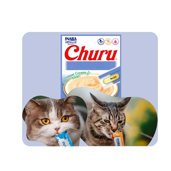 Petisco Churu para Gatos Sabor Frango com Queijo - 56 gramas