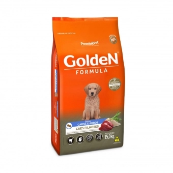 Ração Golden Fórmula Cães Filhotes Sabor Carne e Arroz 15 Kg
