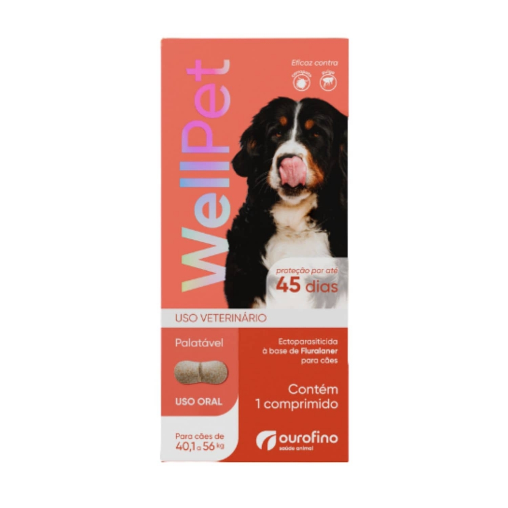 Antipulgas e Carrapatos Wellpet 560mg Cães 40,1 a 56 kg c/1